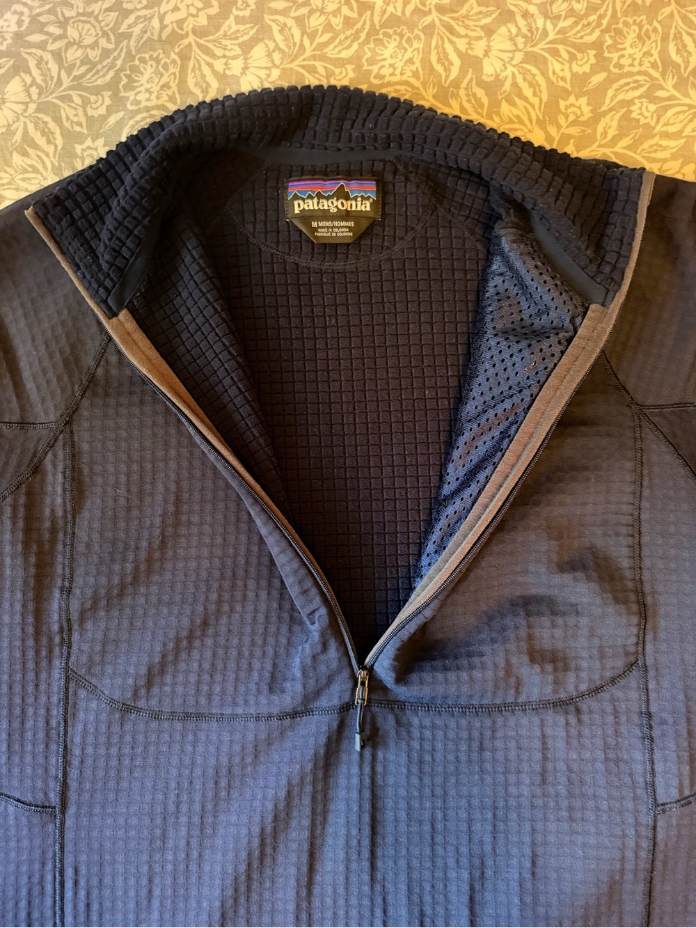 Patagonia Mens R1 Blue Fleece Pullover Half Zip Polartec Power Grid Sz Med - Picture 6 of 11